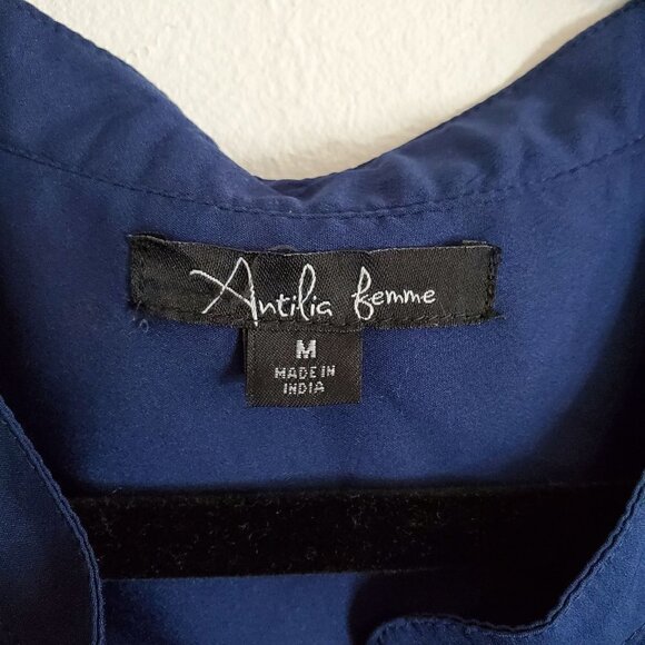 Sleeveless Top Blouse Blue Women size Medium - Picture 5 of 8